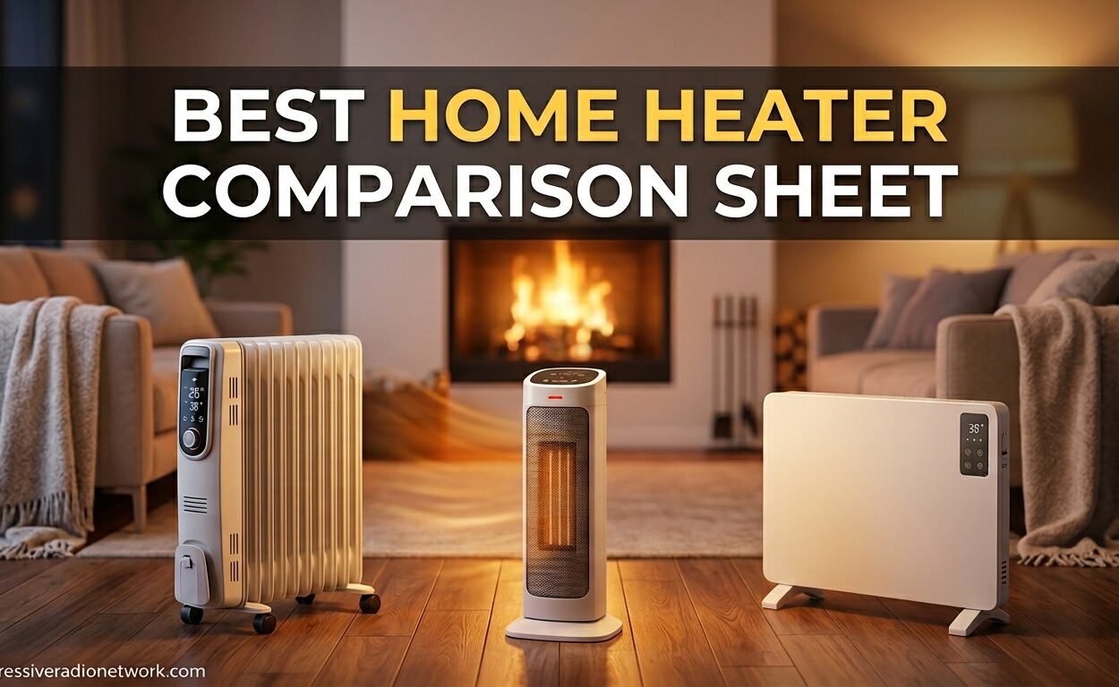 Best Home Heater Comparison Sheet