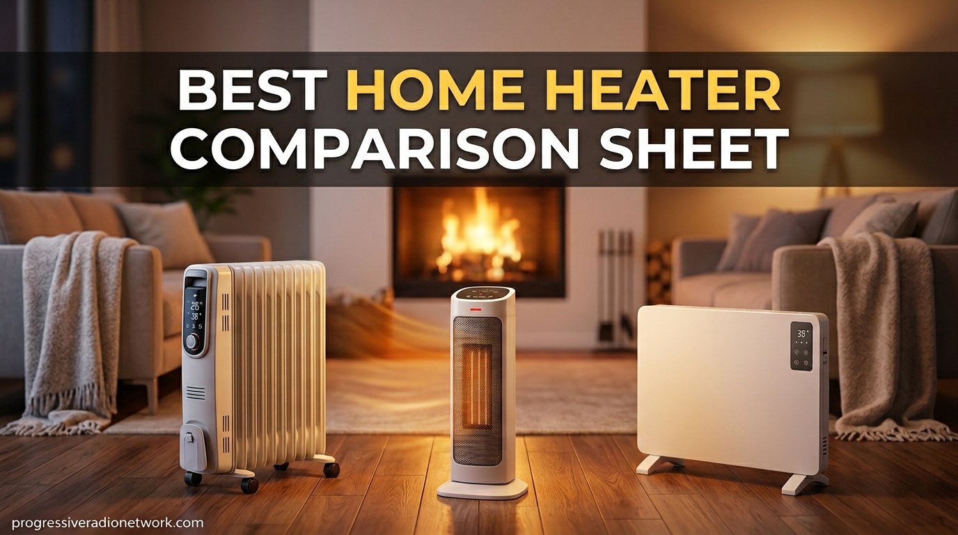 Best Home Heater Comparison Sheet