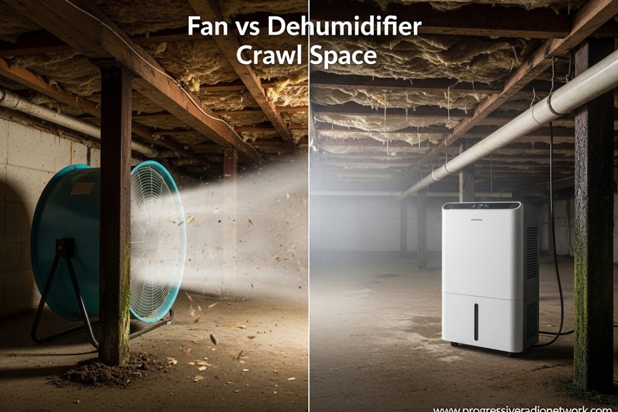 Fan vs Dehumidifier Crawl Space