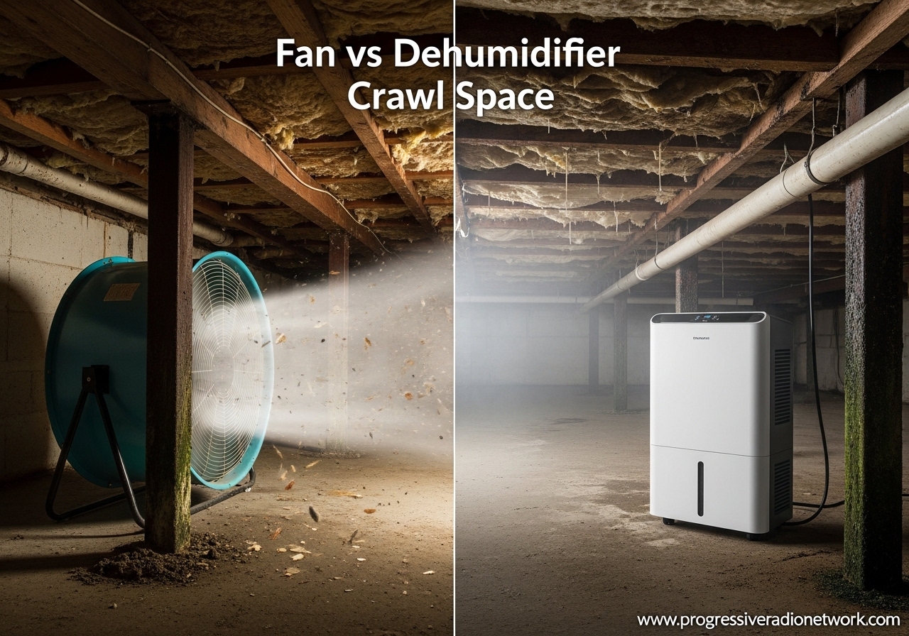 Fan vs Dehumidifier Crawl Space