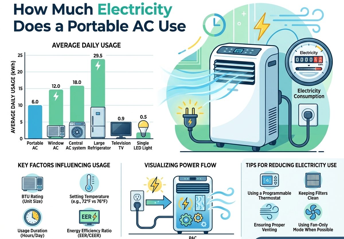 How Much Electricity Does a Portable AC Use