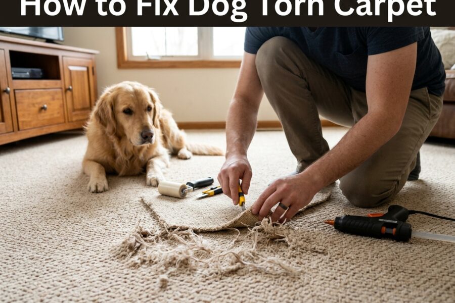 How to Fix Dog Torn Carpet