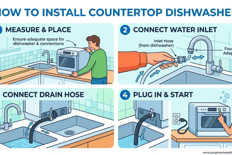 How to Install Countertop Dishwasher