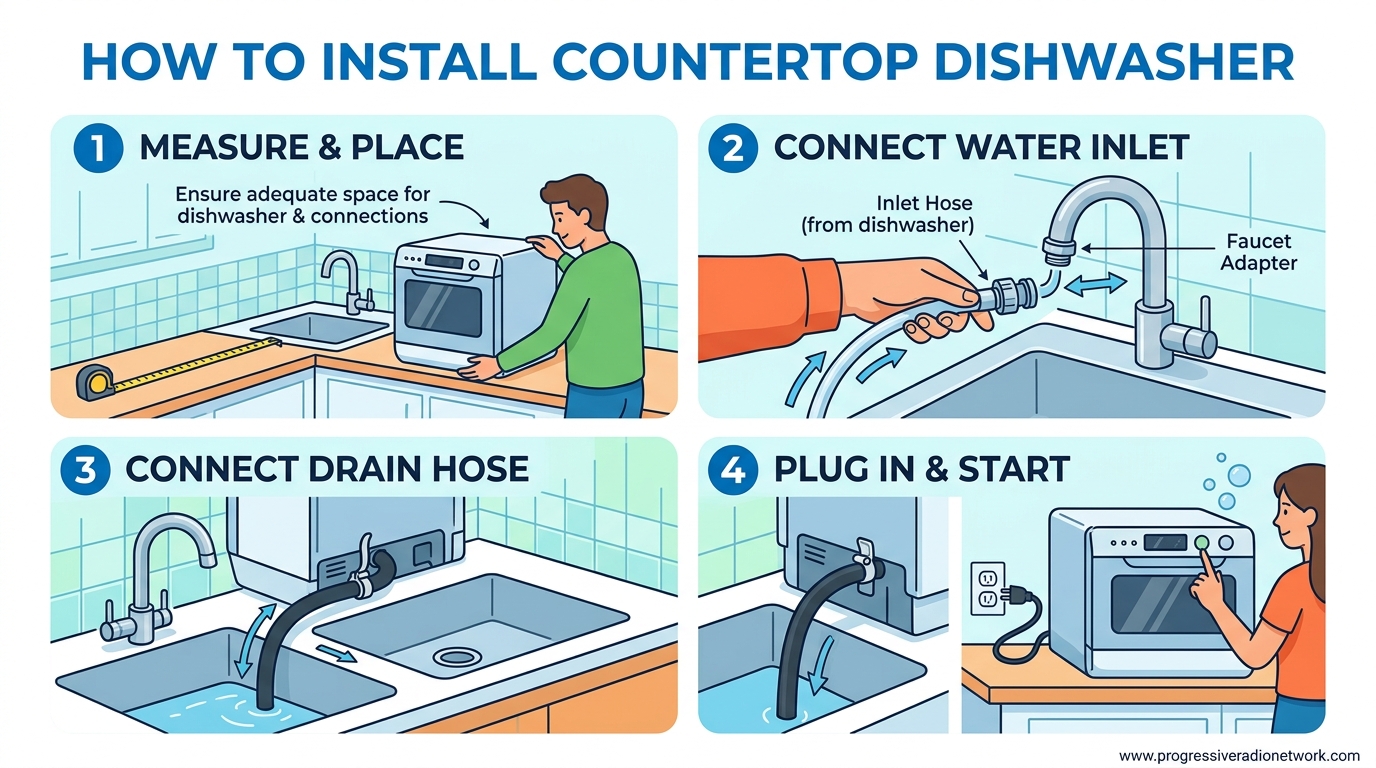 How to Install Countertop Dishwasher