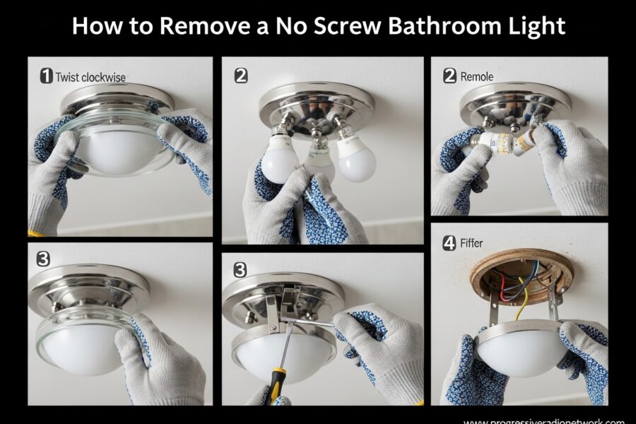 How to Remove a No Screw Bathroom Light