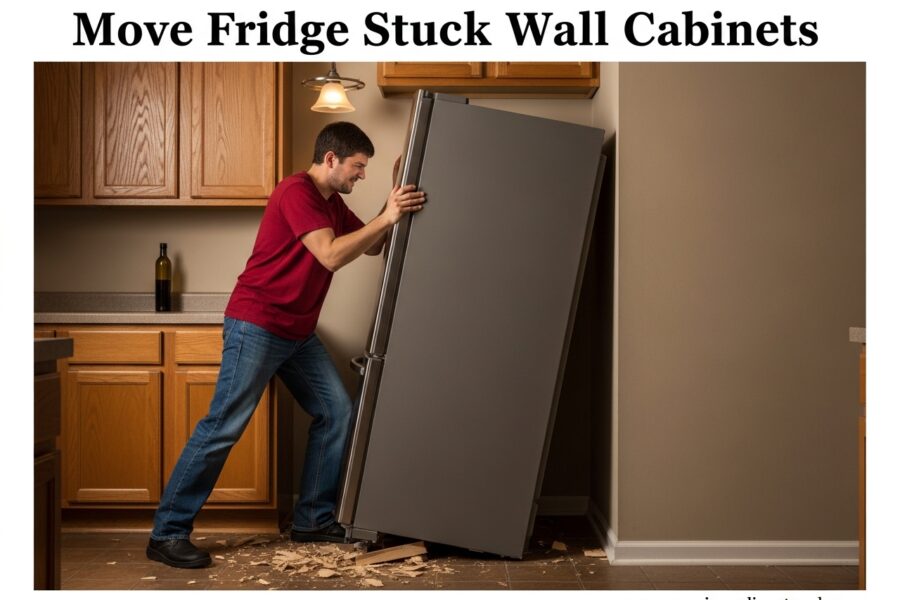 Move Fridge Stuck Wall Cabinets
