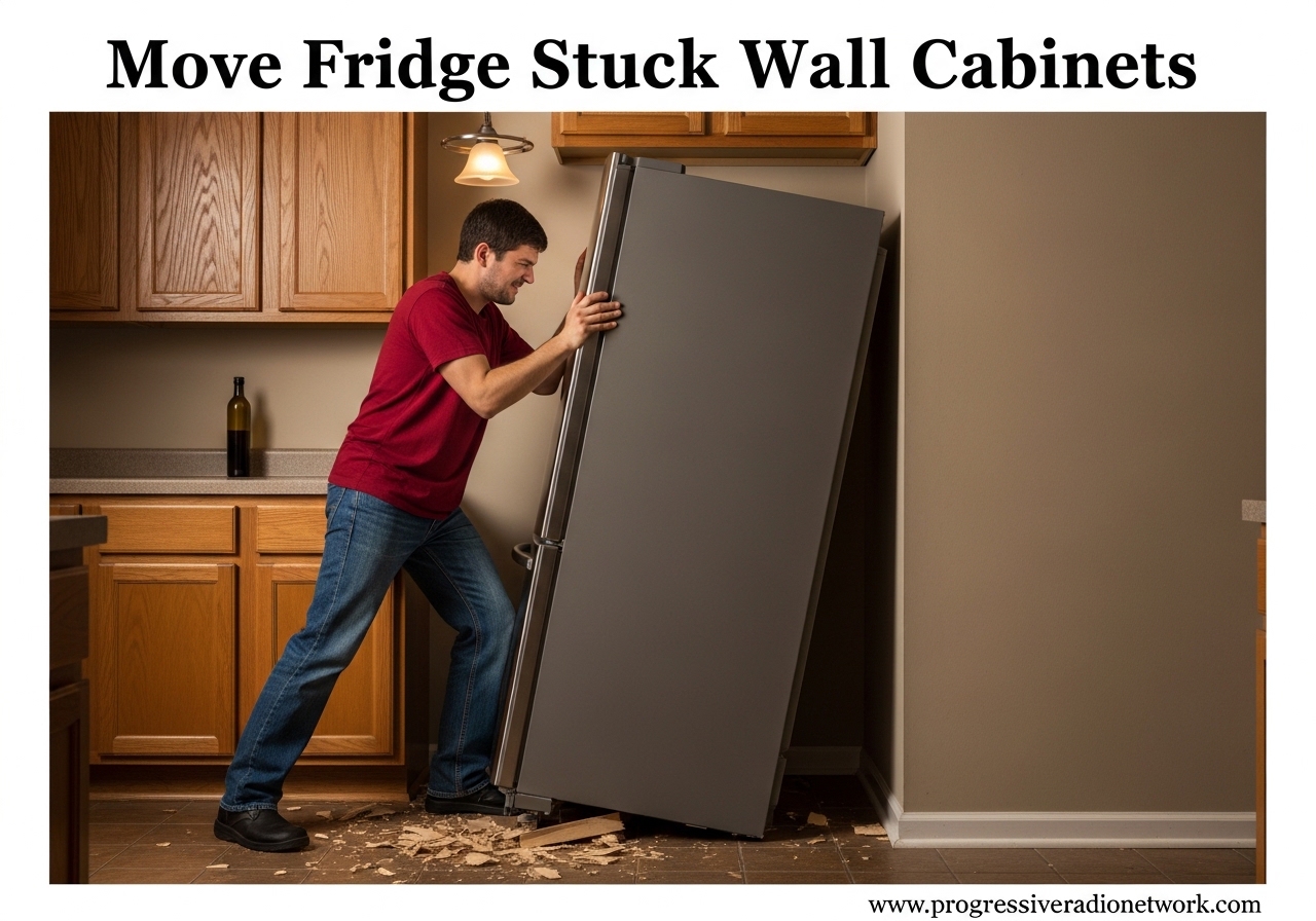 Move Fridge Stuck Wall Cabinets