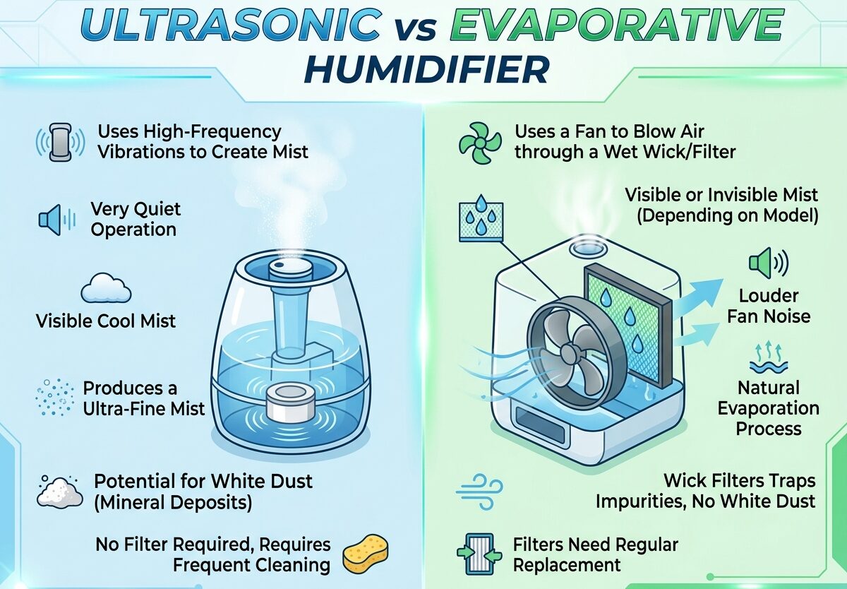 Ultrasonic vs Evaporative Humidifier