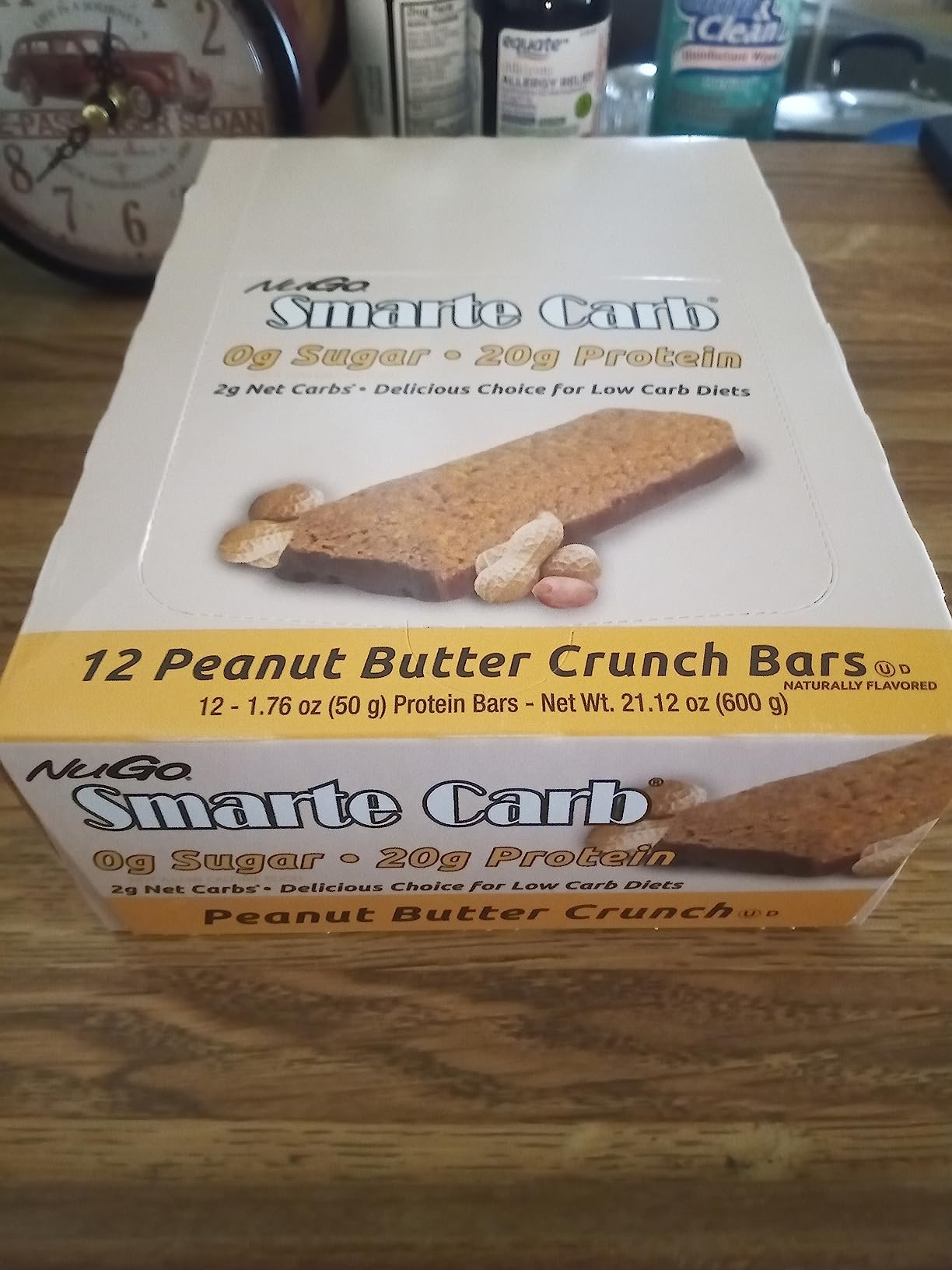 NuGo Smarte Carb 20g Protein 0g Sugar, 2g Net Carbs 160 Calories Brown, Sugar free Peanut Butter Crunch, 12 Count customer photo 2