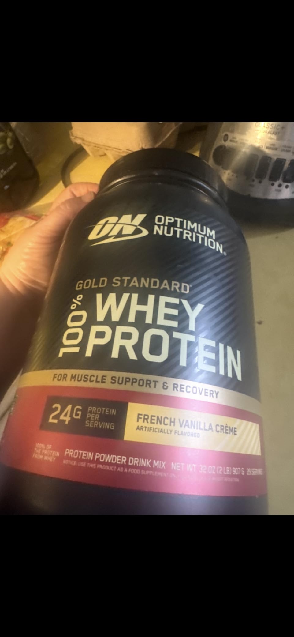 Optimum Nutrition Gold Standard 100% Whey Protein Powder, French Vanilla Creme, 2 Pound (Packaging May Vary) customer photo 2