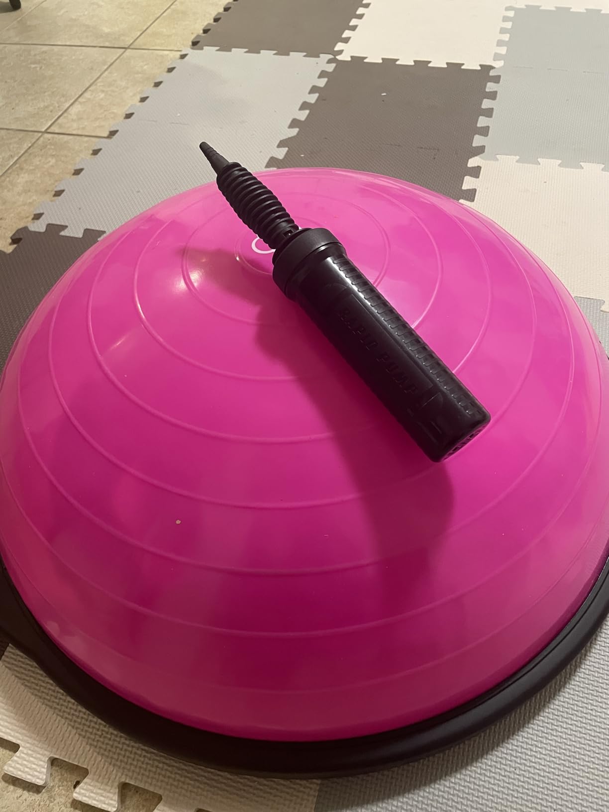 Bosu Balance Ball Exercise Trainer, Home Gym Equipment with Guided Workouts and Pump customer photo 1