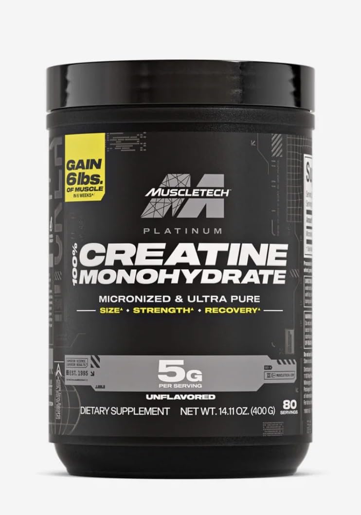 MuscleTech Creatine Monohydrate Powder, Platinum Pure - Unflavored Micronized Creatine for Men & Women - Workout Supplements for Performance, Muscle Recovery & Builder - 80 Servings customer photo 2