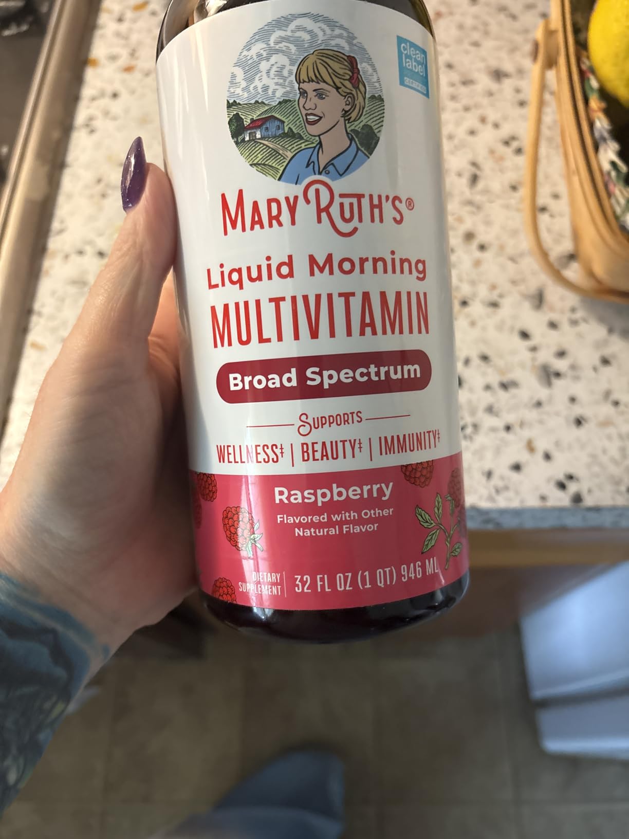 MARYRUTH'S Liquid Morning Multivitamin for Women, Men & Kids | Vitamin A C D E B6 B12 Biotin Zinc | Beauty | Vegan | Non-GMO | Gluten Free | 32 Servings customer photo 1