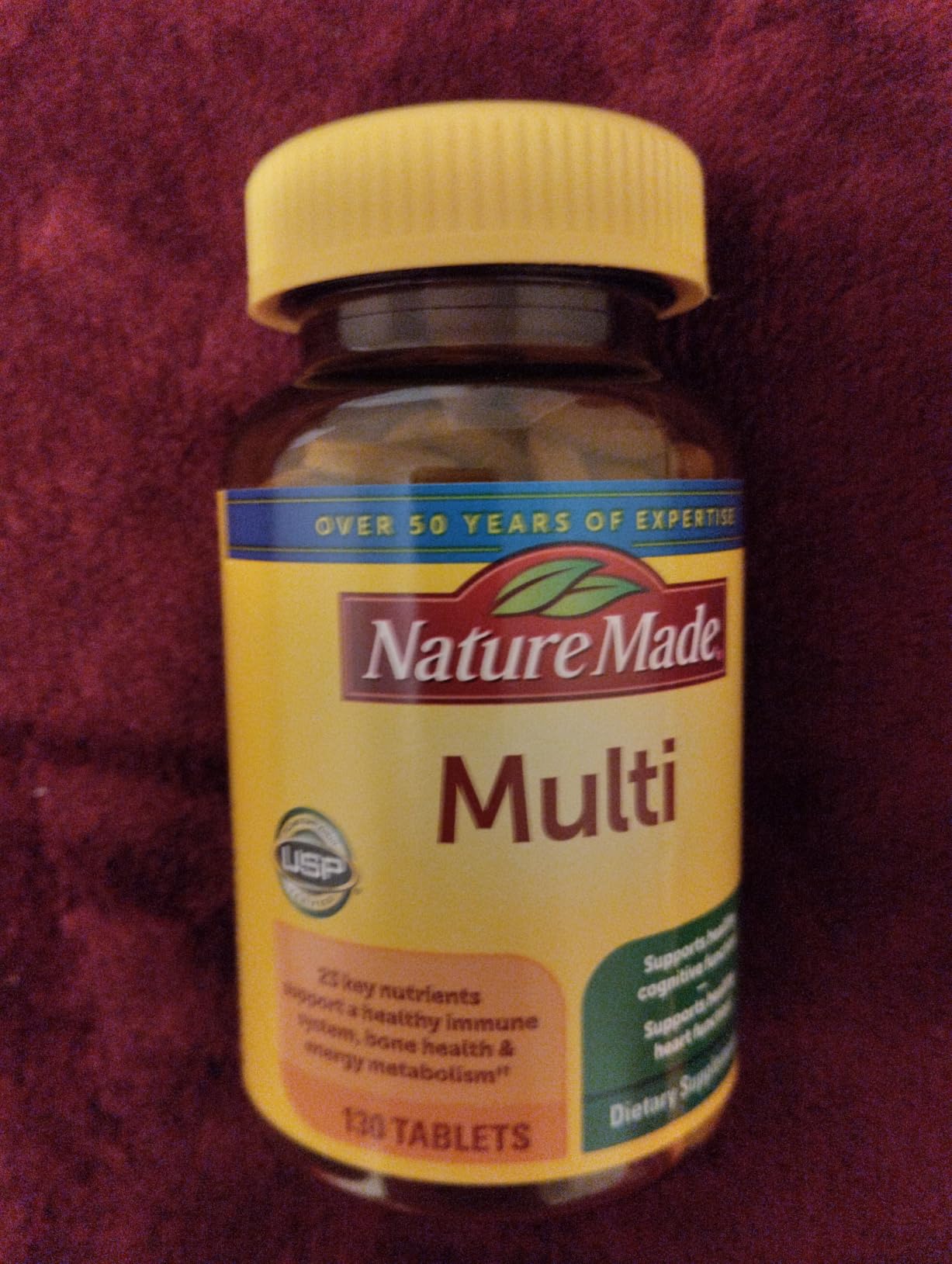 Nature Made Multivitamin Tablets with Iron, Multivitamin for Women and Men for Daily Nutritional Support, Multi Vitamins for Adults, 130 Tablets, 130 Day Supply customer photo 1
