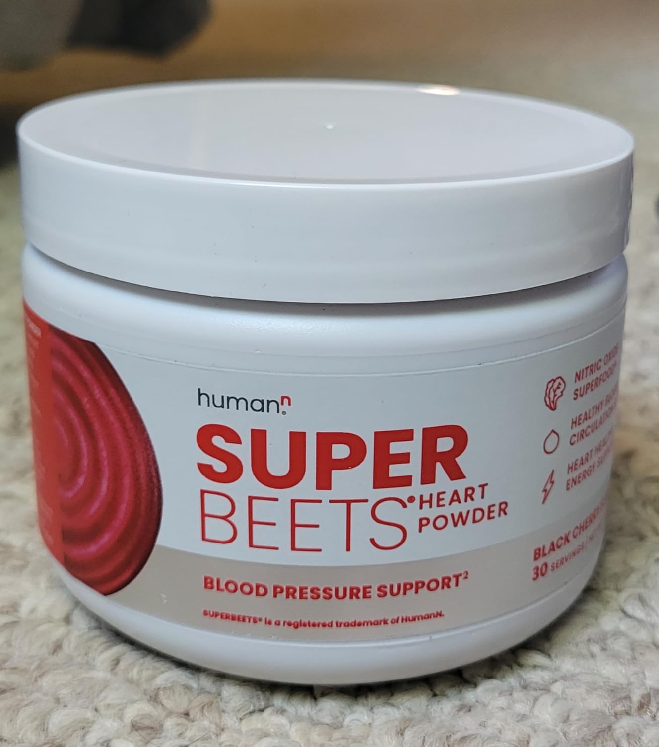 HumanN SuperBeets Beet Root Powder, Non-GMO Beetroot Superfood, Nitric Oxide Supplement for Heart Health, Circulation & Blood Pressure Support, Black Cherry, 30 Servings customer photo 2