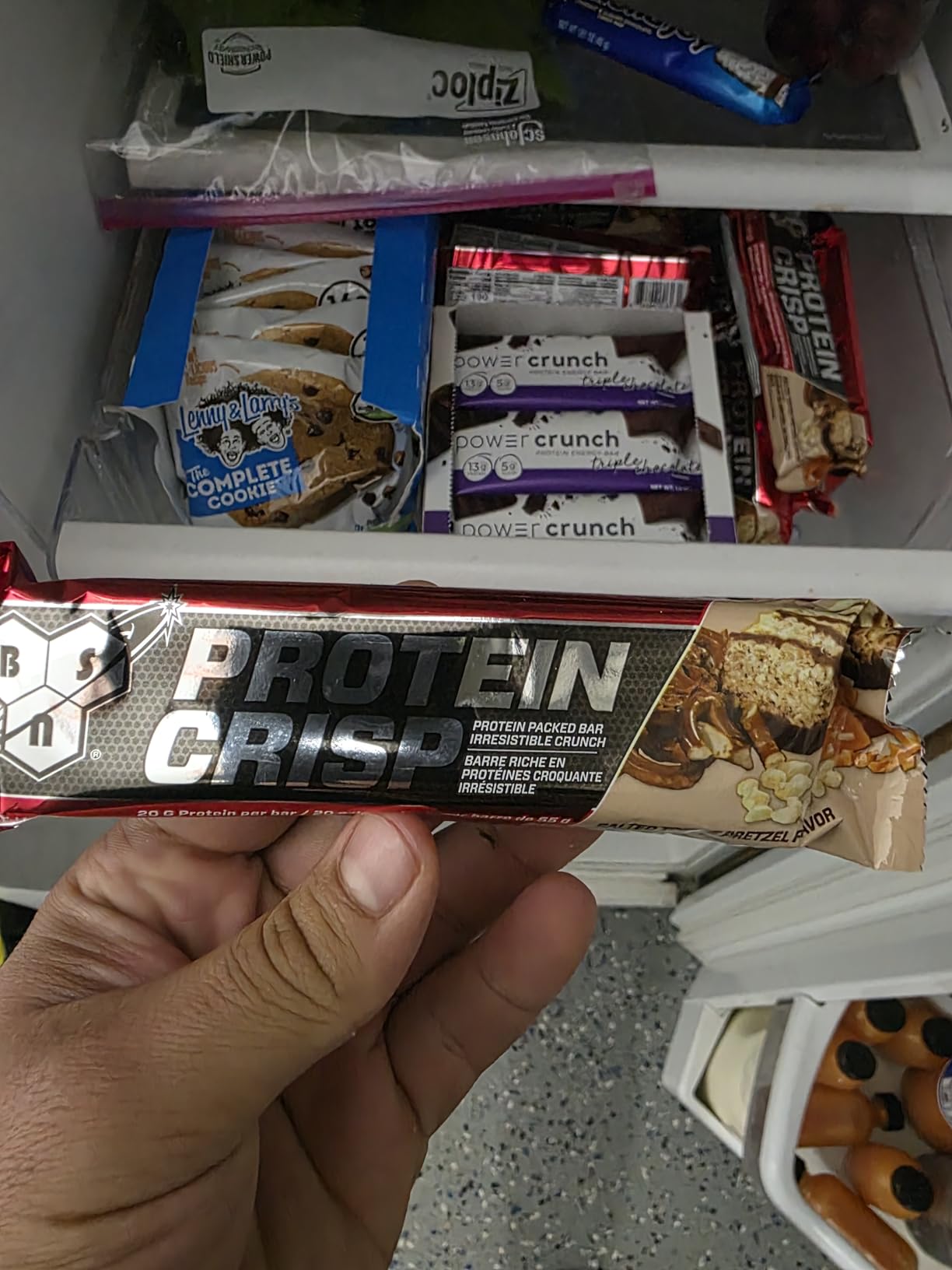 BSN Protein Crisp Bar, Salted Toffee Pretzel, 20 Gram Protein Snack Bars with Whey and Fiber, Gluten-Free Crunchy Energy Bars for Workout, Fitness, On-the-Go, 12 Count customer photo 1