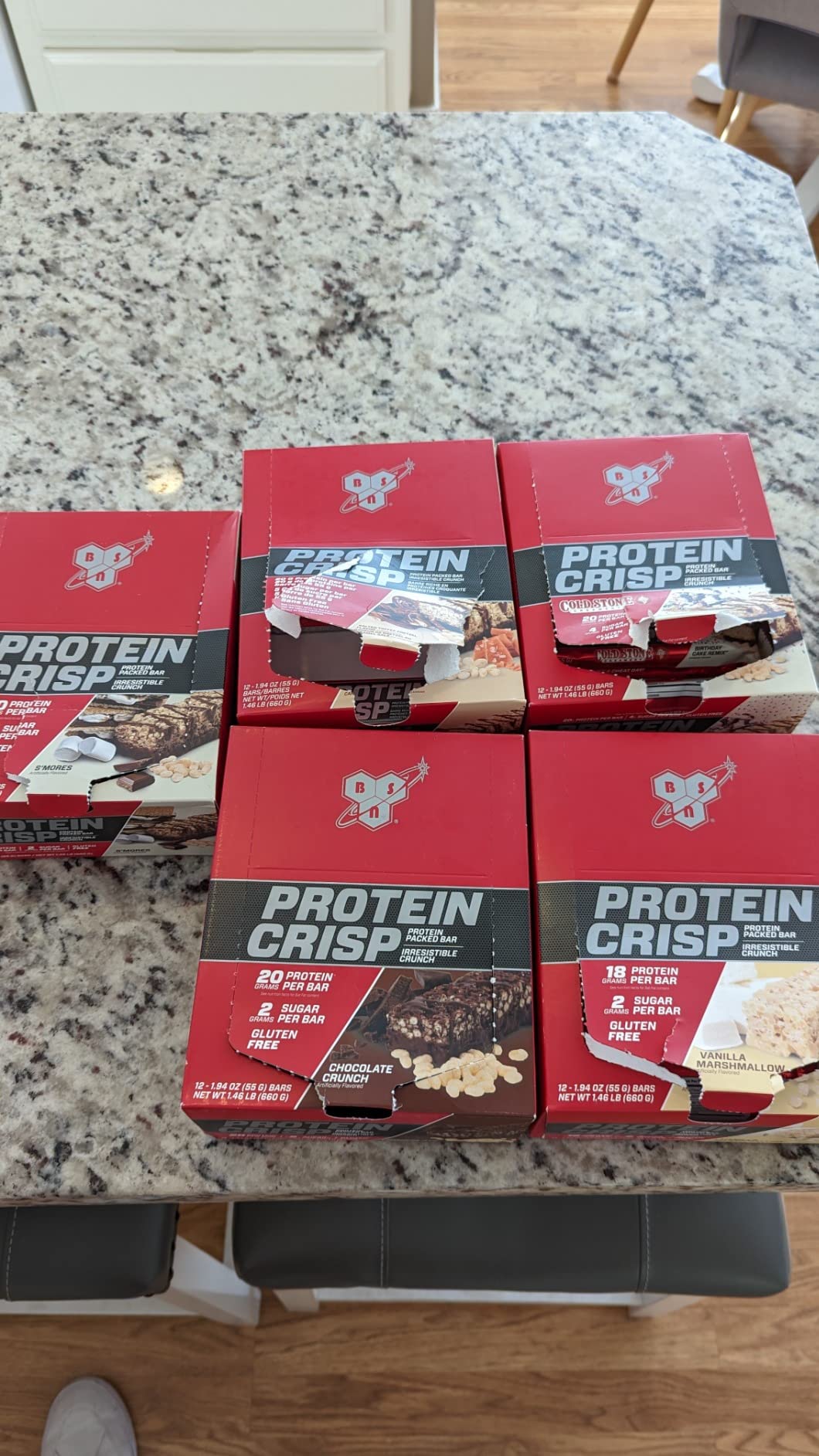 BSN Protein Crisp Bar, Salted Toffee Pretzel, 20 Gram Protein Snack Bars with Whey and Fiber, Gluten-Free Crunchy Energy Bars for Workout, Fitness, On-the-Go, 12 Count customer photo 2