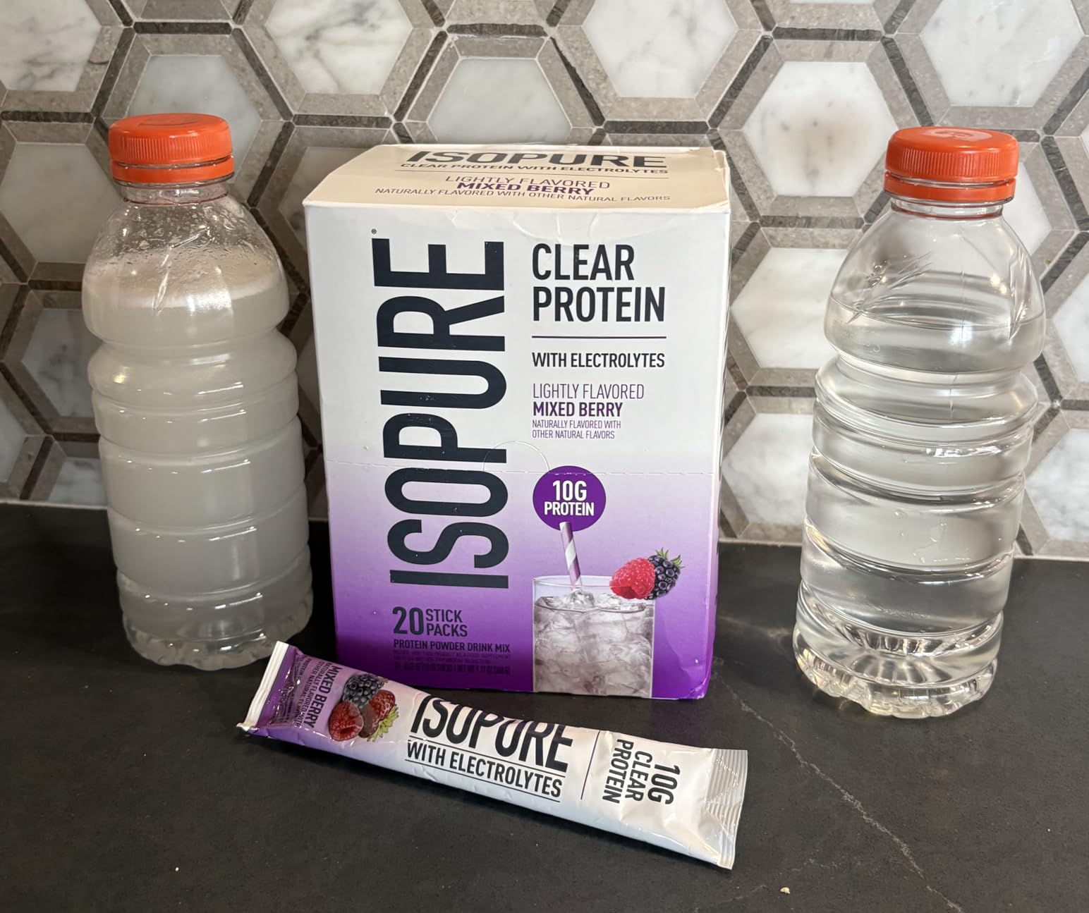 Isopure Clear Whey Isolate Protein Powder, Lactose Free, Naturally Flavored, Mixed Berry, 20g Protein Per Serving customer photo 1