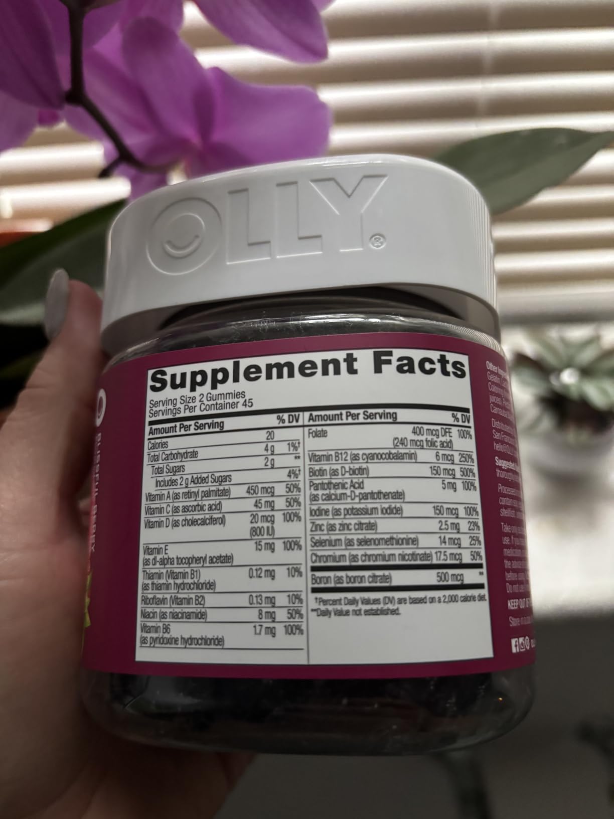 OLLY Women's Multivitamin Gummy, Women's Overall Wellness, Vitamins A, C, D, E, Biotin, Folic Acid, Adult Chewable Supplement, Berry Flavored, 65 Day Supply - 130 Count customer photo 1