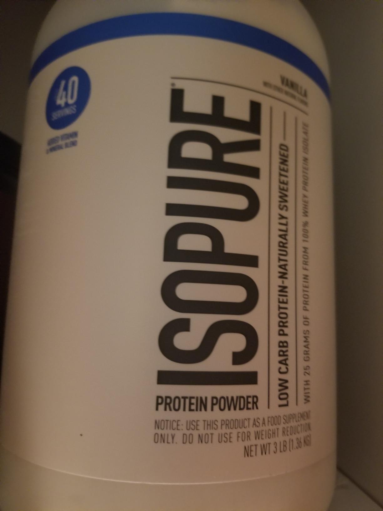 Isopure Low Carb 100% Pure Whey Isolate Protein Powder, Lactose Free, Gluten Free, Vanilla Bean, 25g Protein Per Serving, 1 Lb customer photo 2