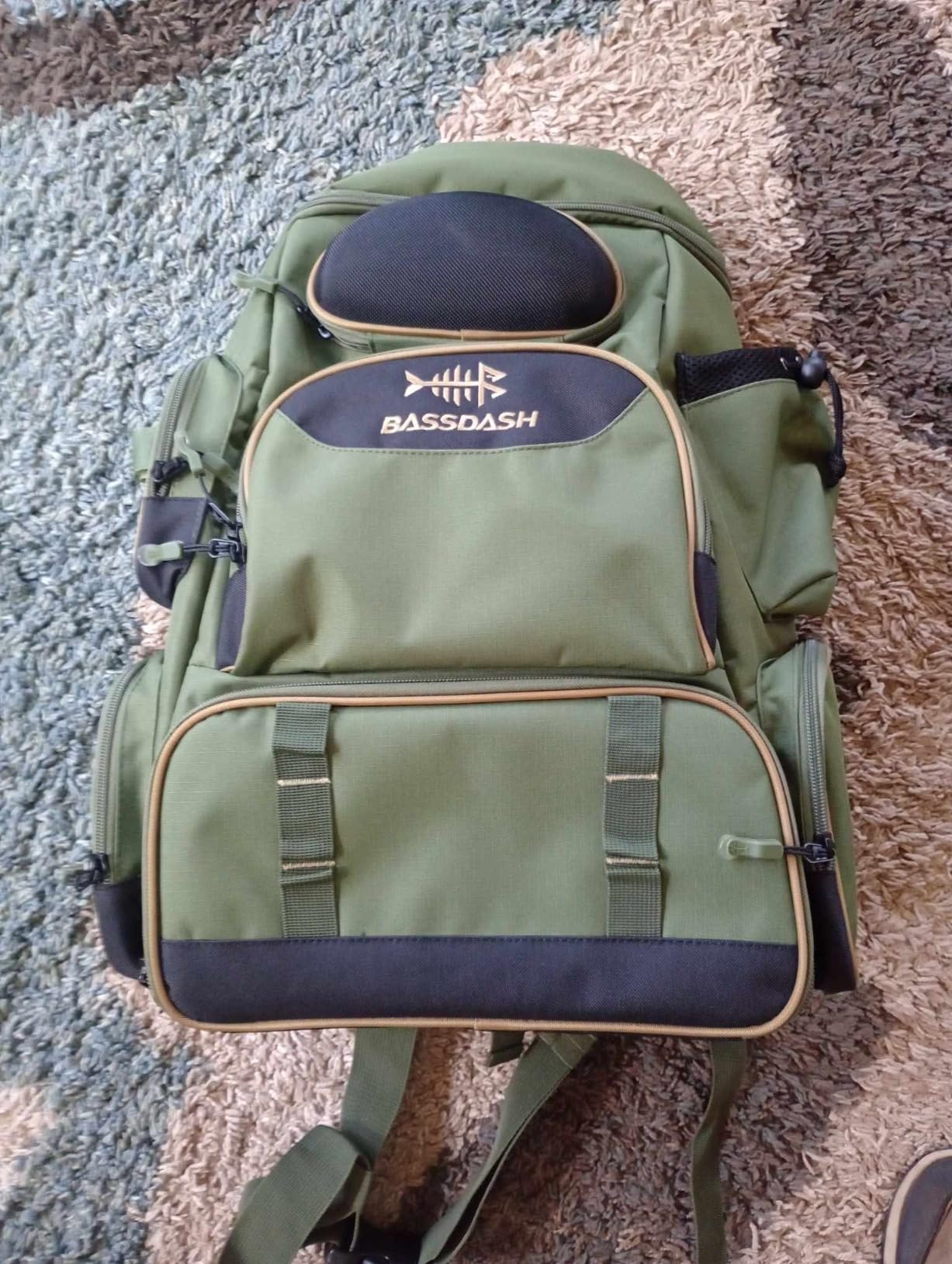 BASSDASH Fishing Tackle Backpack Water Resistant Tactical Bag Soft Tackle Box with Rod Holder and Protective Rain Cover customer photo 2