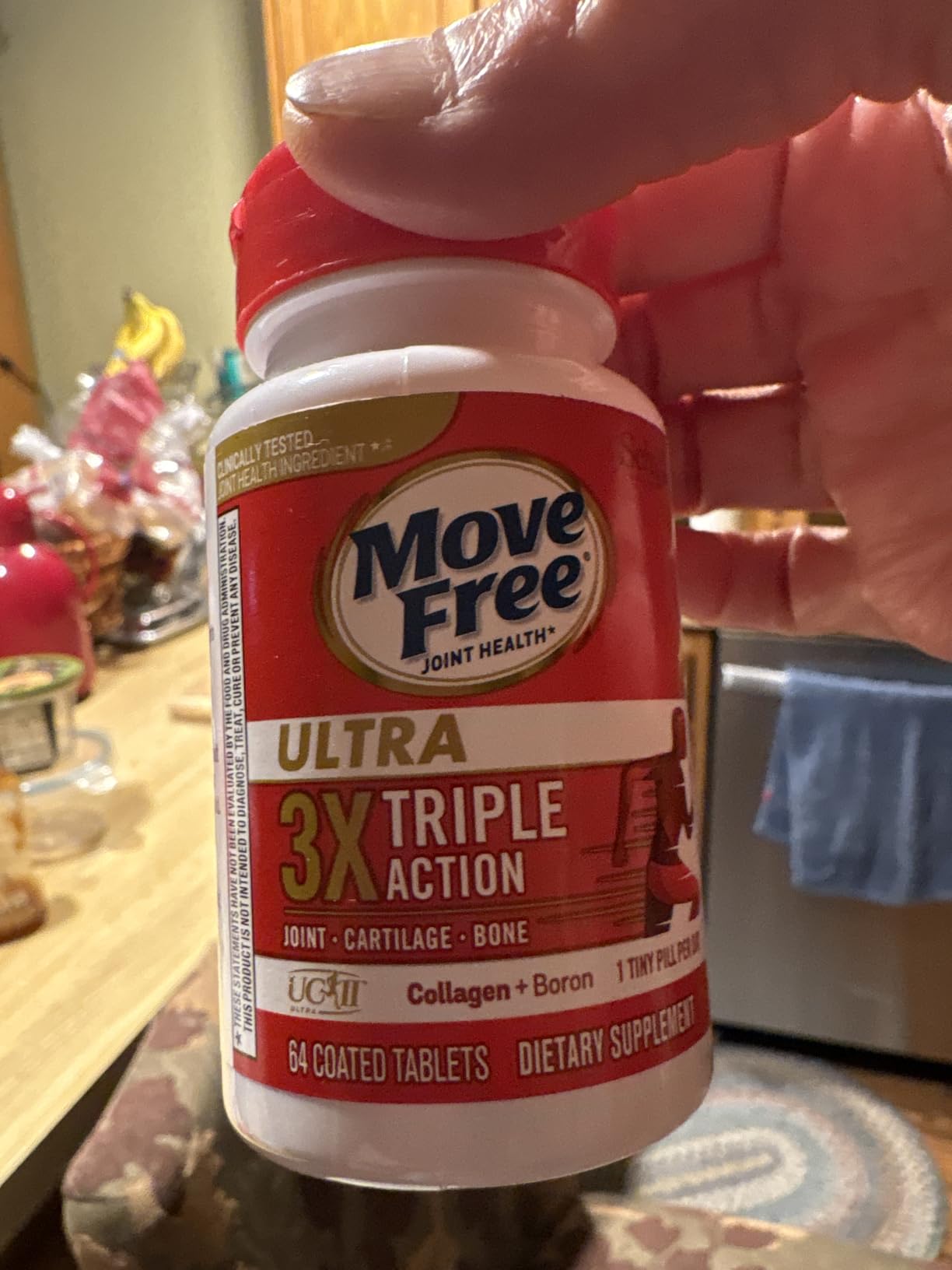 Move Free Ultra Triple Action Joint Support Supplement - Type II Collagen Boron & Hyaluronic Acid - Supports Joint Comfort, Cartilage & Bones in 1 Tiny Pill Per Day, 64 Tablets customer photo 2