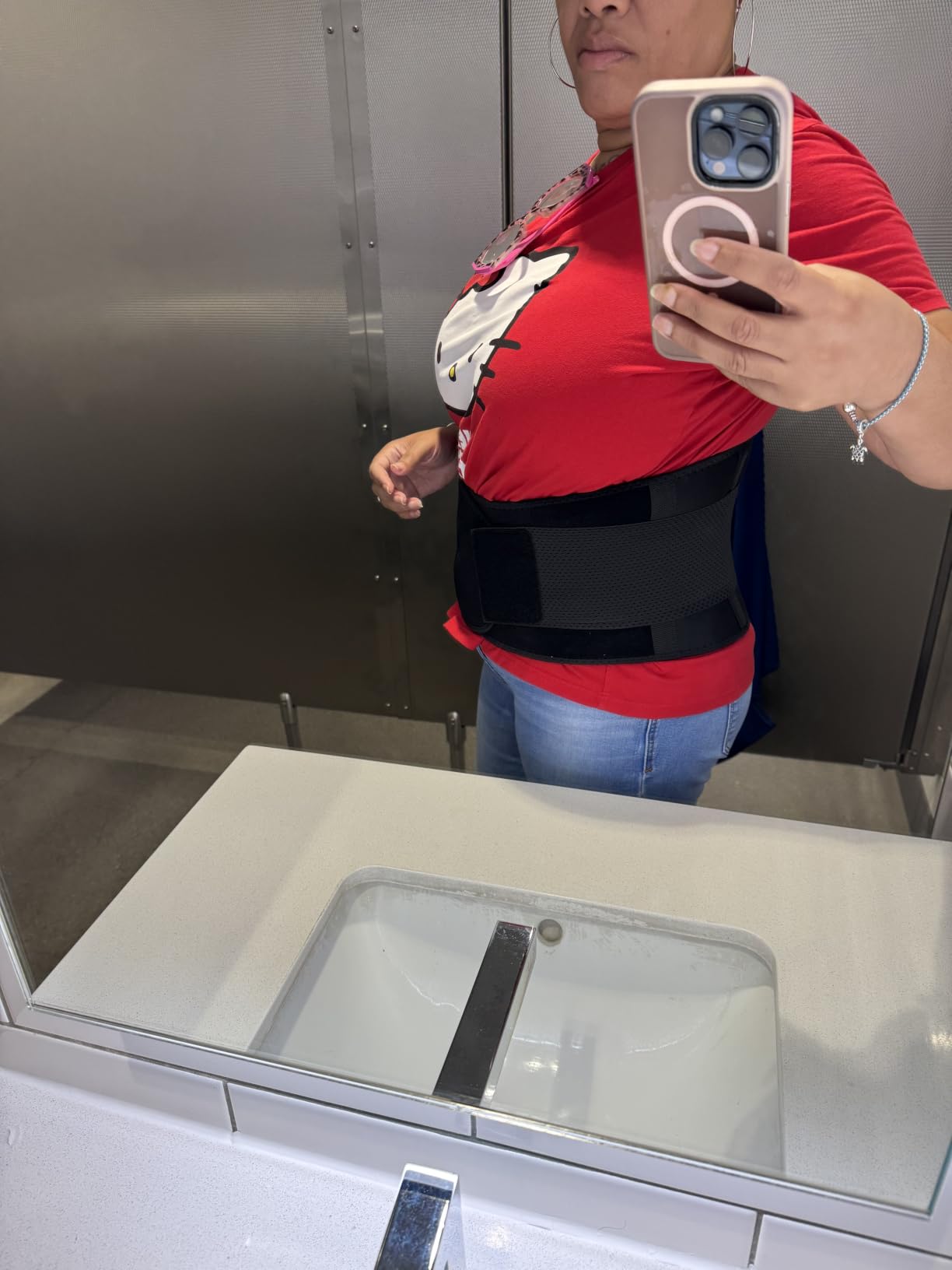 FEATOL Back Brace Support Belt - Lumbar Support Back Brace for Back Pain, Sciatica, Scoliosis, Herniated Disc Adjustable Support Straps with Removable Lumbar Pad customer photo 2