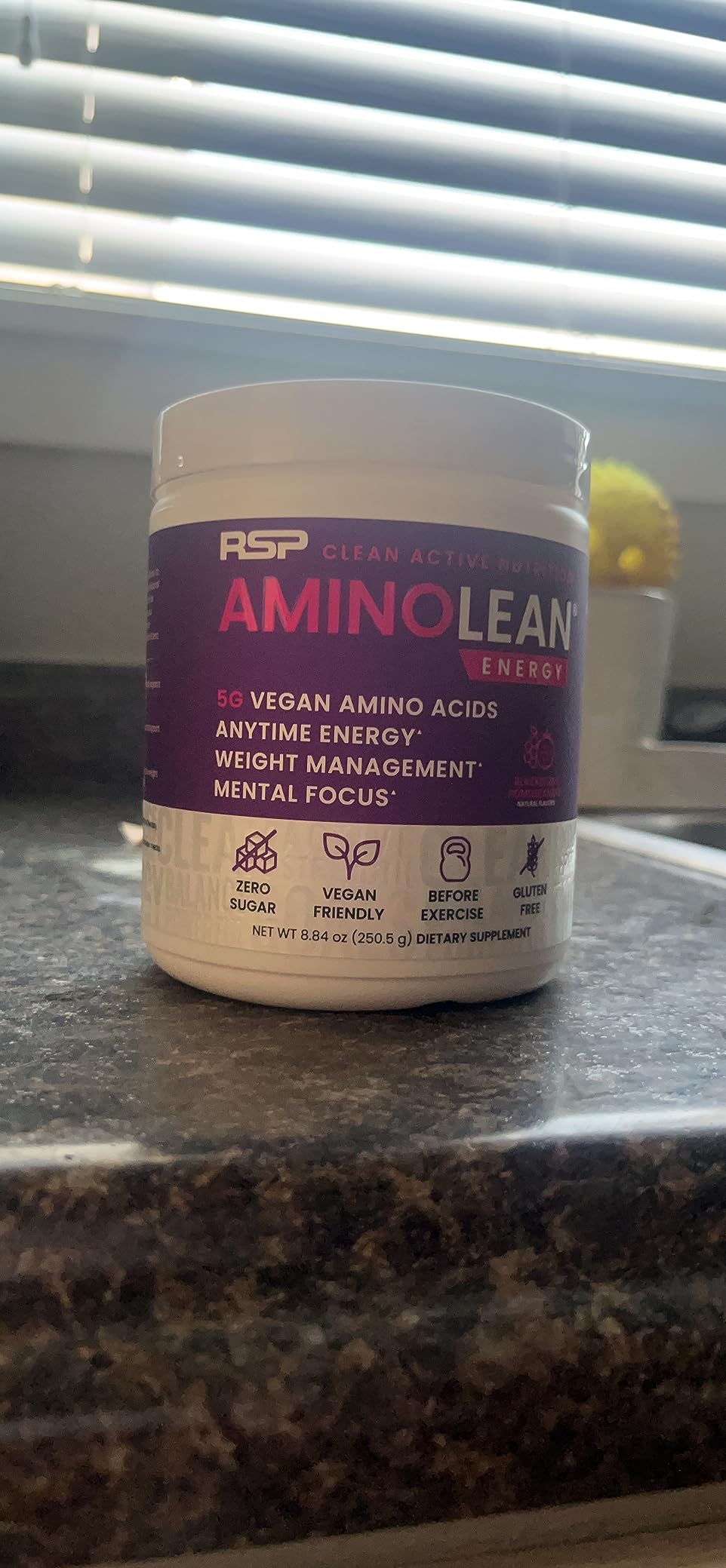 RSP NUTRITION AminoLean Natural Pre Workout Powder, Sucralose Free Amino Energy with No Artificial Dyes, Vegan BCAAs and Weight Management, Acai, 25 Serv customer photo 2
