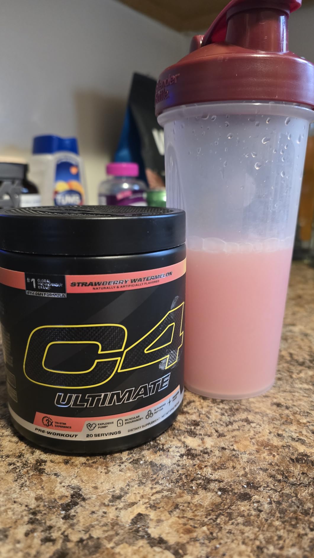 C4 Ultimate Pre Workout Powder Watermelon - Sugar Free Preworkout Energy Supplement for Men & Women - 300mg Caffeine + 3.2g Beta Alanine + 2 Patented Creatines - 20 Servings customer photo 1