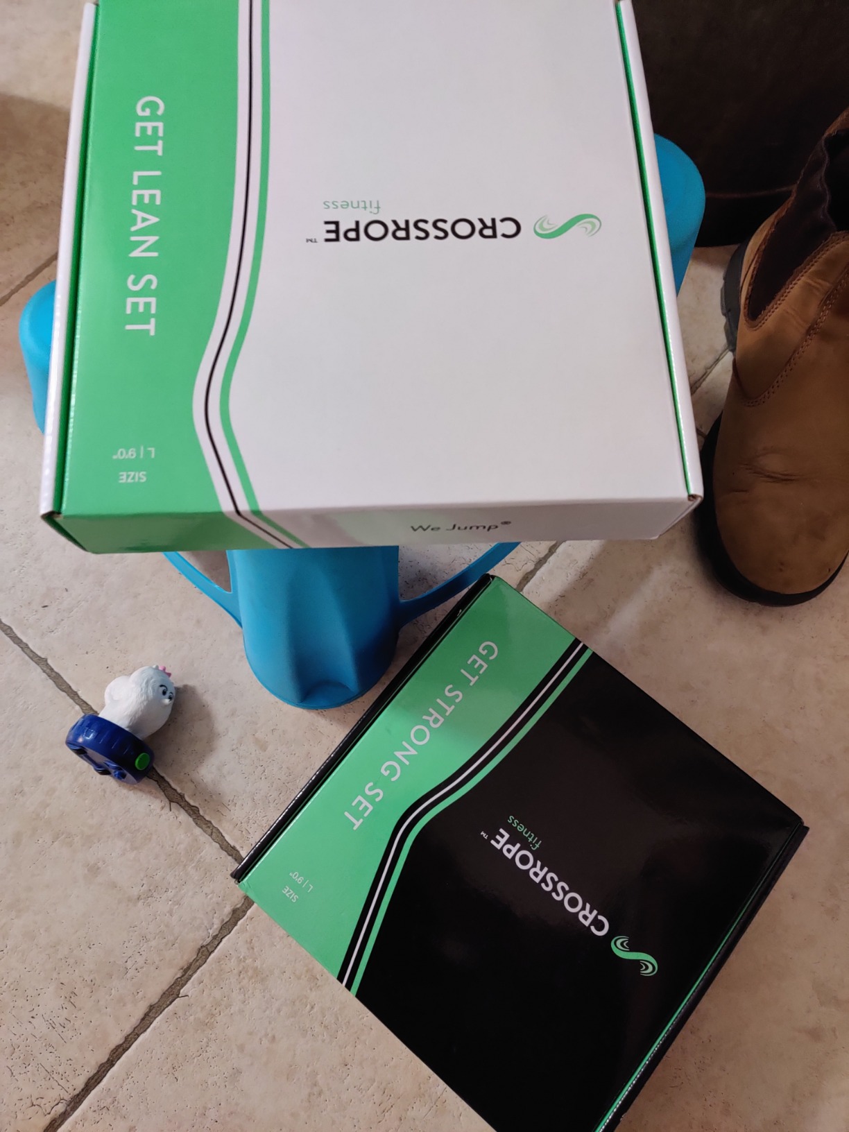 Crossrope Get Lean Set 2020 - Weighted Jump Rope - 1/4 LB and 1/2 LB Ropes - Slim Handles - Large customer photo 2