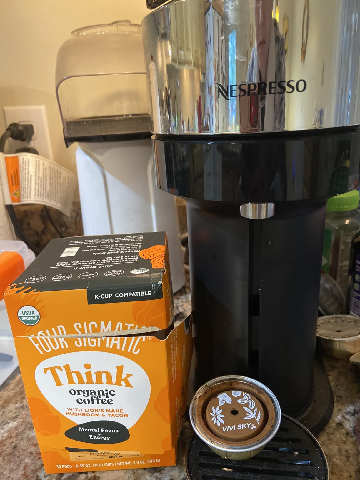 Four Sigmatic Mushroom Coffee K-Cups | Organic Dark Roast Coffee with Lion's Mane Mushroom Powder & Yacon | Focus & Immune Support | Vegan & Keto | Sustainable Pods | 24 Count customer photo 1