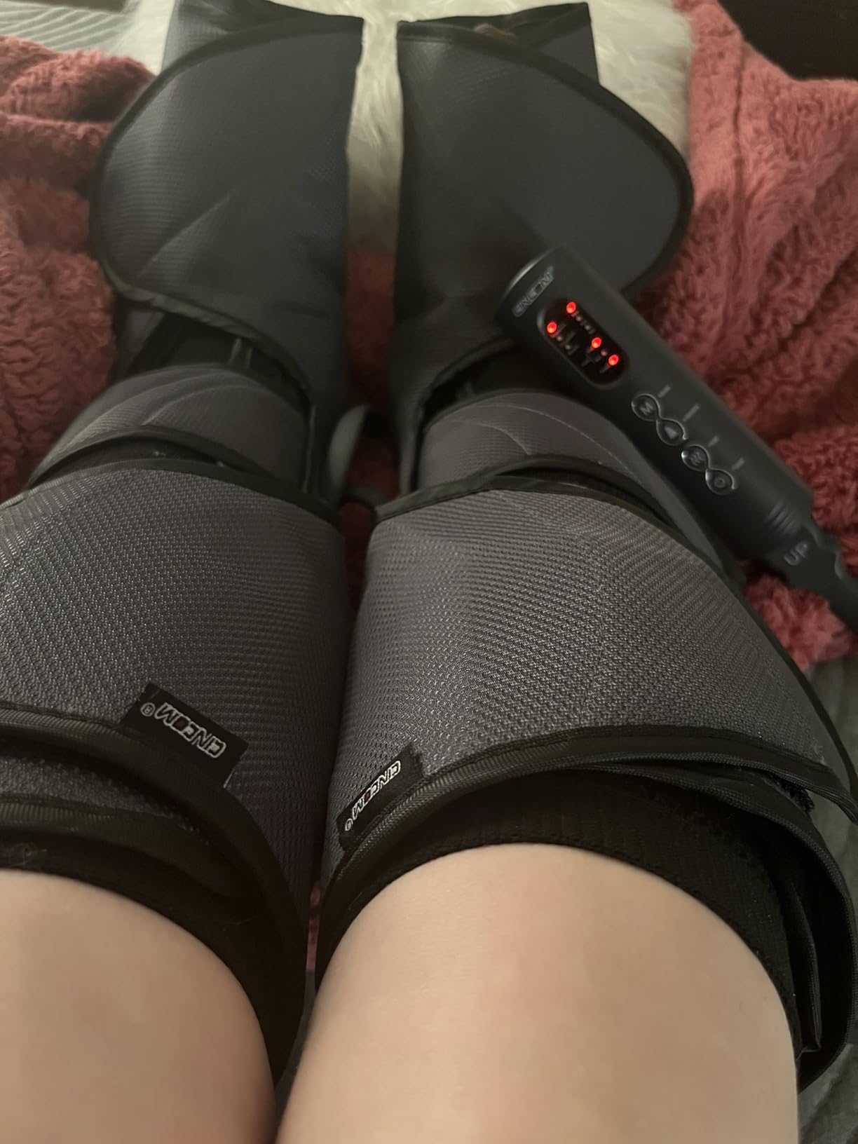 CINCOM Air Compression Leg Massager, Legs Massage for Circulation and Pain Relief, Calf Leg Air Compression Massager Help with Relief Legs customer photo 2