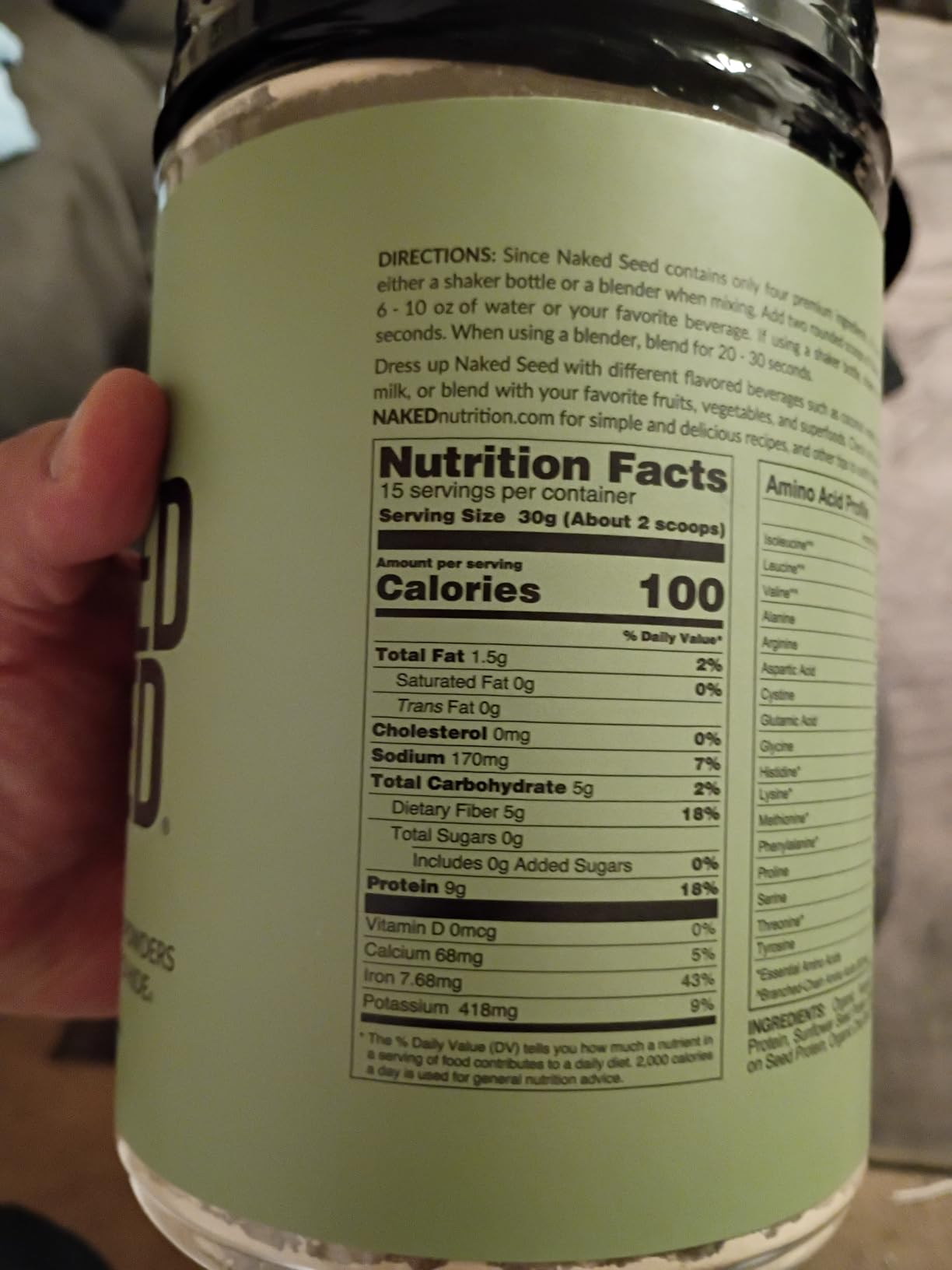 Naked Seed - 4 Seed Protein Powder, Chia, Watermelon, Sunflower and Pumpkin Seed, Gluten-Free, Soy Free, Vegan, 15 Servings customer photo 2