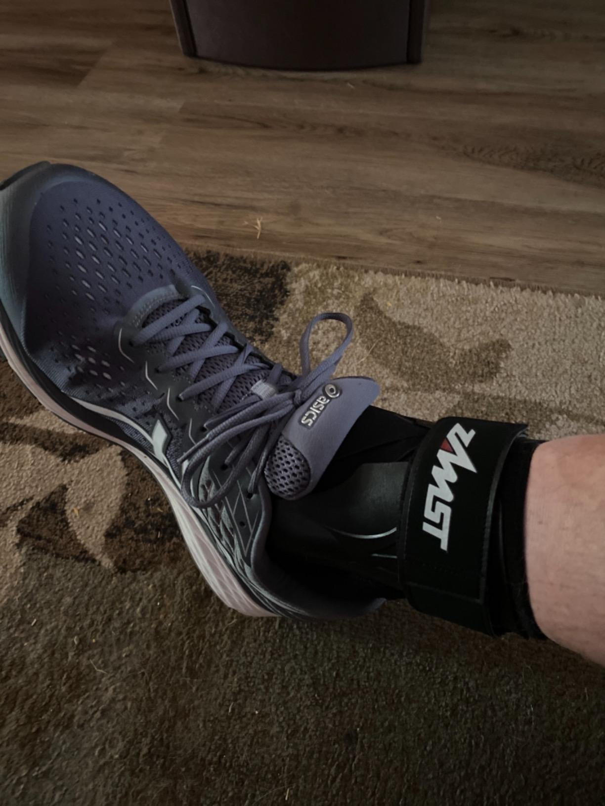 Zamst A2-DX Sports Ankle Brace with Protective Guards For High Ankle Sprains and Chronic Ankle Instability-for Basketball, Volleyball, Lacrosse, Football-Black, Left Large customer photo 2