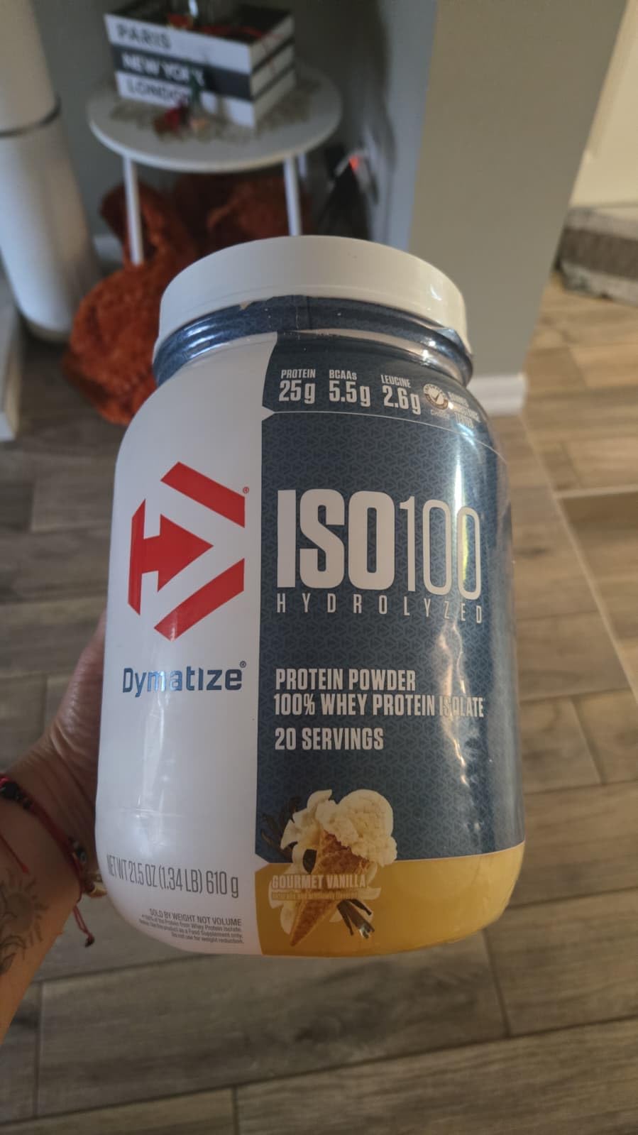 Dymatize ISO100 Whey Protein Powder Isolate, Gourmet Vanilla, 25g of Protein, 5.5g BCAAs, Less Than 120 Cal., 1g Fat, 1g Sugar (20 Servings) customer photo 2
