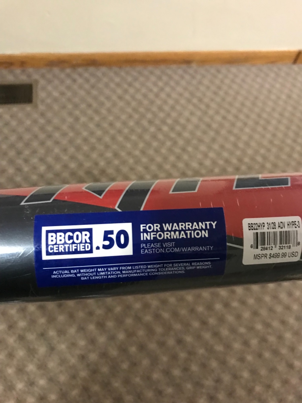 Easton | HYPE Baseball Bat | BBCOR | -3 Drop | 2 5/8