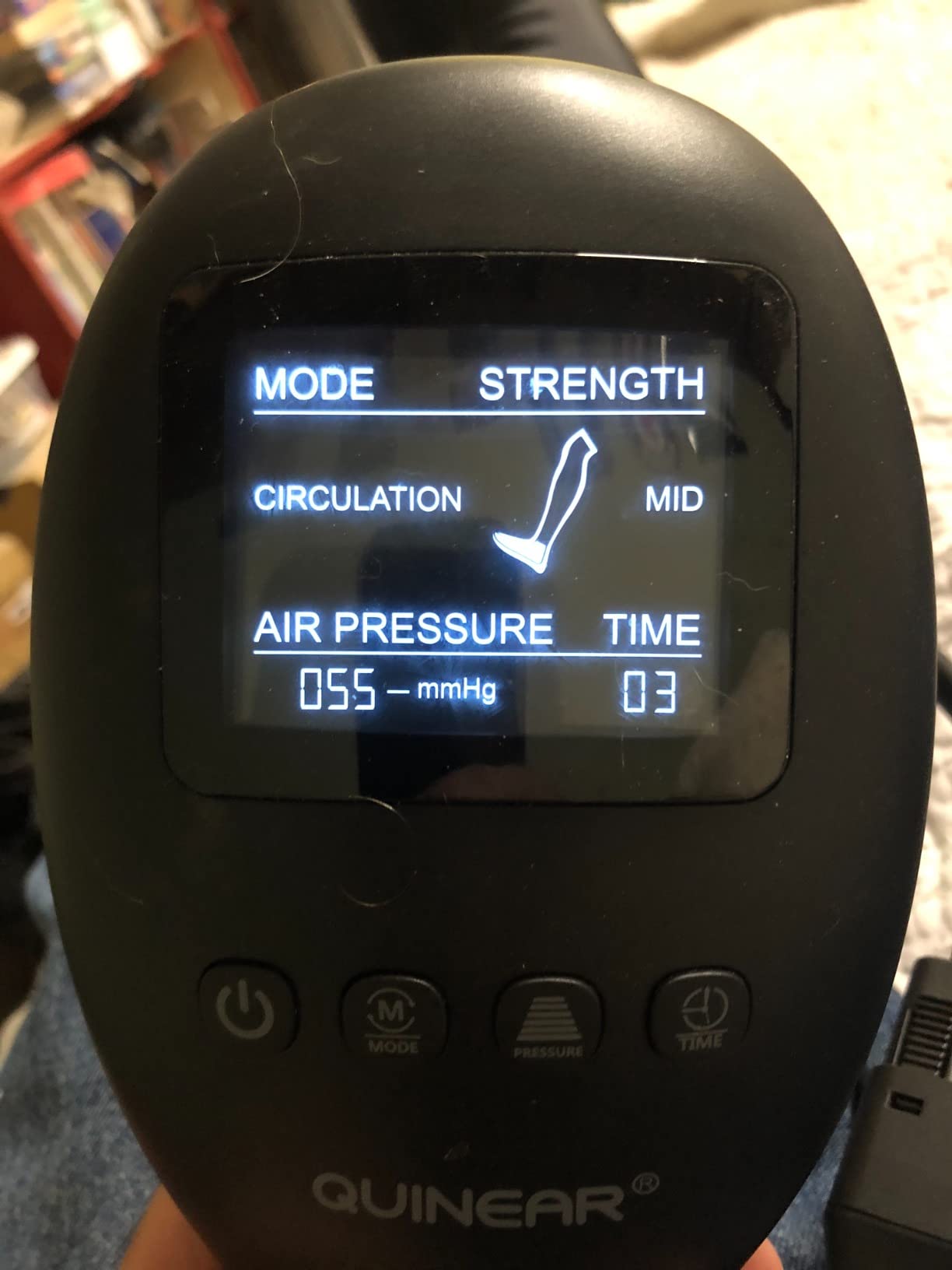 QUINEAR Leg Recovery System for Athletes, Air Compression Recovery Boots Massager for Circulation and Pain Relief - 9 Intensities 60-140 mmHg - FSA-HSA Eligible customer photo 2