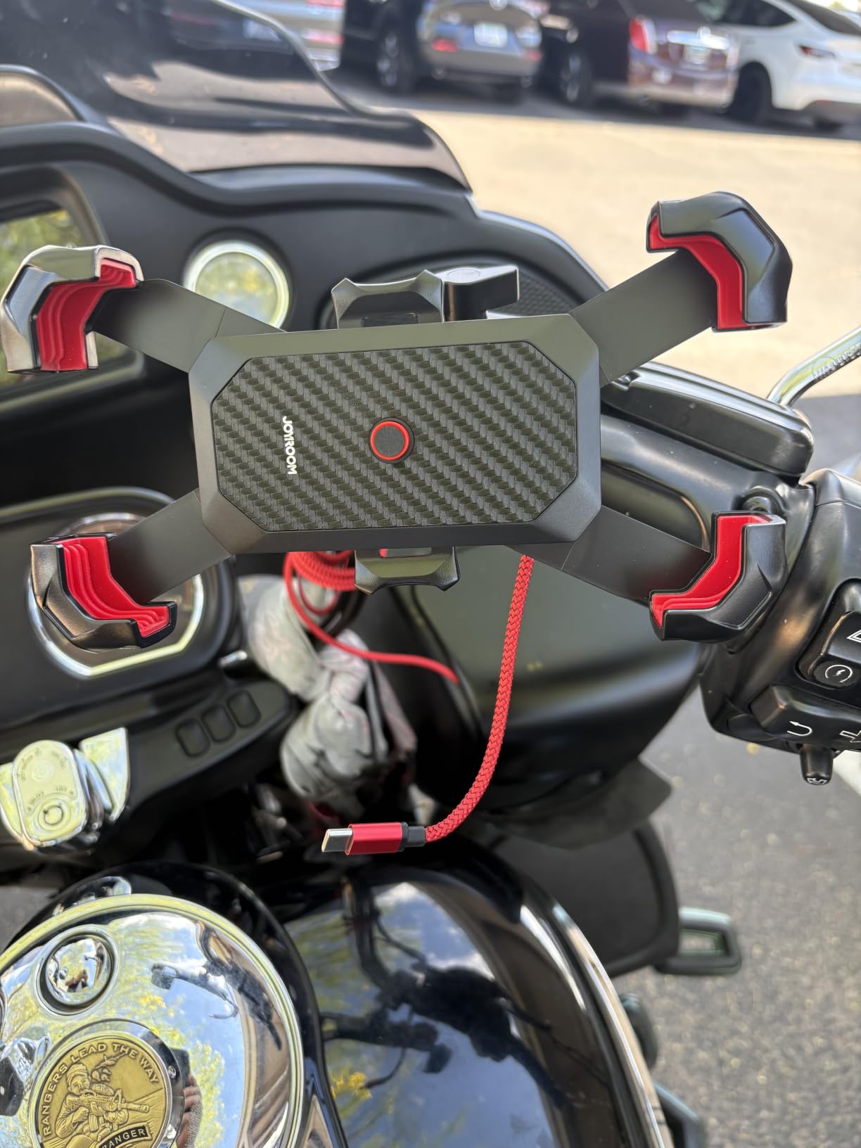 JOYROOM Motorcycle Phone Mount, [1s Auto Lock][100mph Military Anti-Shake] Bike Phone Holder for Bicycle, Handlebar Phone Mount customer photo 2