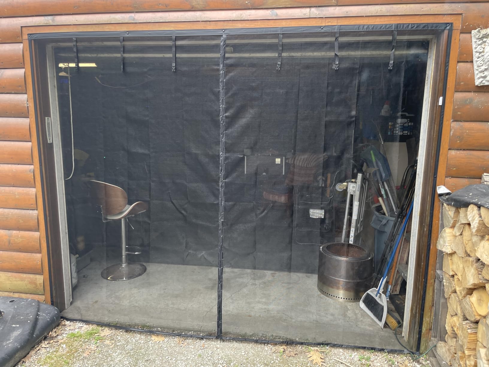 innhom Magnetic Garage Door Screen for 1 Car Garage, 9x7 FT Double Door Magnetic Closure Mesh with 36 Magnets, Fits Door up to 110