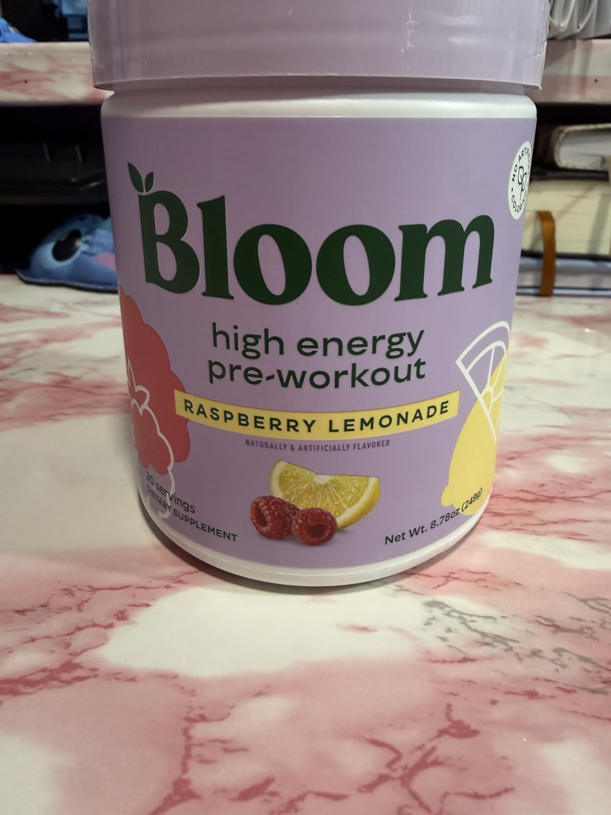 Bloom Nutrition High Energy Pre Workout with Beta Alanine, Ginseng and L Tyrosine for Amino Energy, Natural Caffeine Powder from Green Tea Extract, Keto, Sugar Free Drink Mix, Raspberry Lemonade customer photo 2