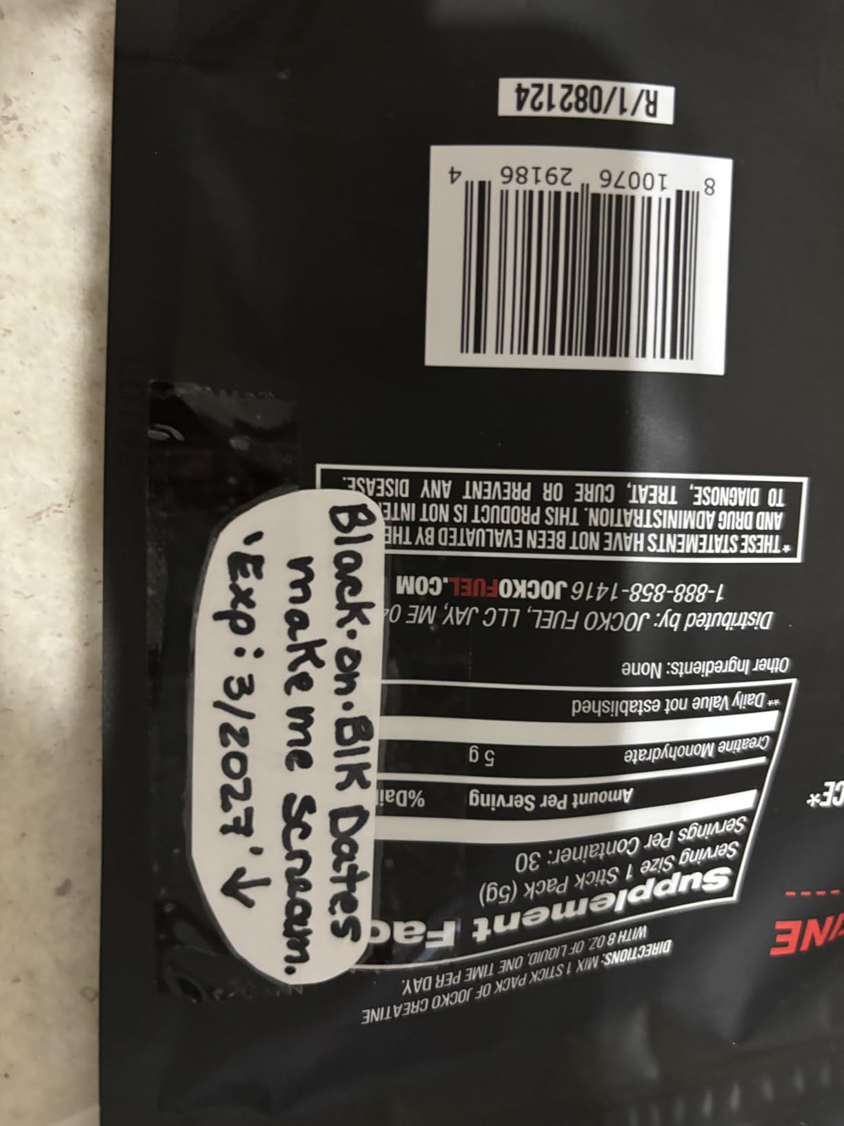 Jocko Fuel Creatine Monohydrate, Pure Micronized Powder for Men & Women, Supports Muscle Growth, Strength, Recovery & Cognition, Unflavored, 450 Grams, 90 Servings customer photo 1