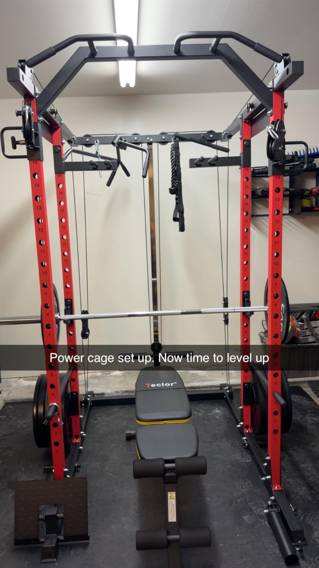 Mikolo Power Cage, Power Rack with Cable Crossover System, 1500LBS Squat Rack with LAT Pull Down System, Workout Cage with Pulley System for Fitness Home Gym customer photo 2