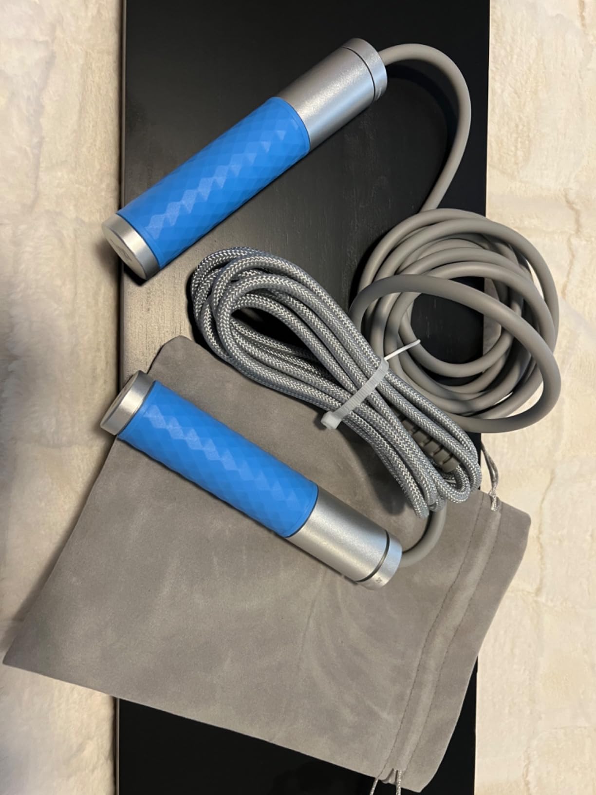 Weighted Jump Rope for Men, Women (1.5LB) - Alloy Steel Handles, Speed Skipping Rope, Gym,Indoor/Outdoor - Fitness, Workout, Boxing - Solid PVC & Cotton Rope customer photo 1
