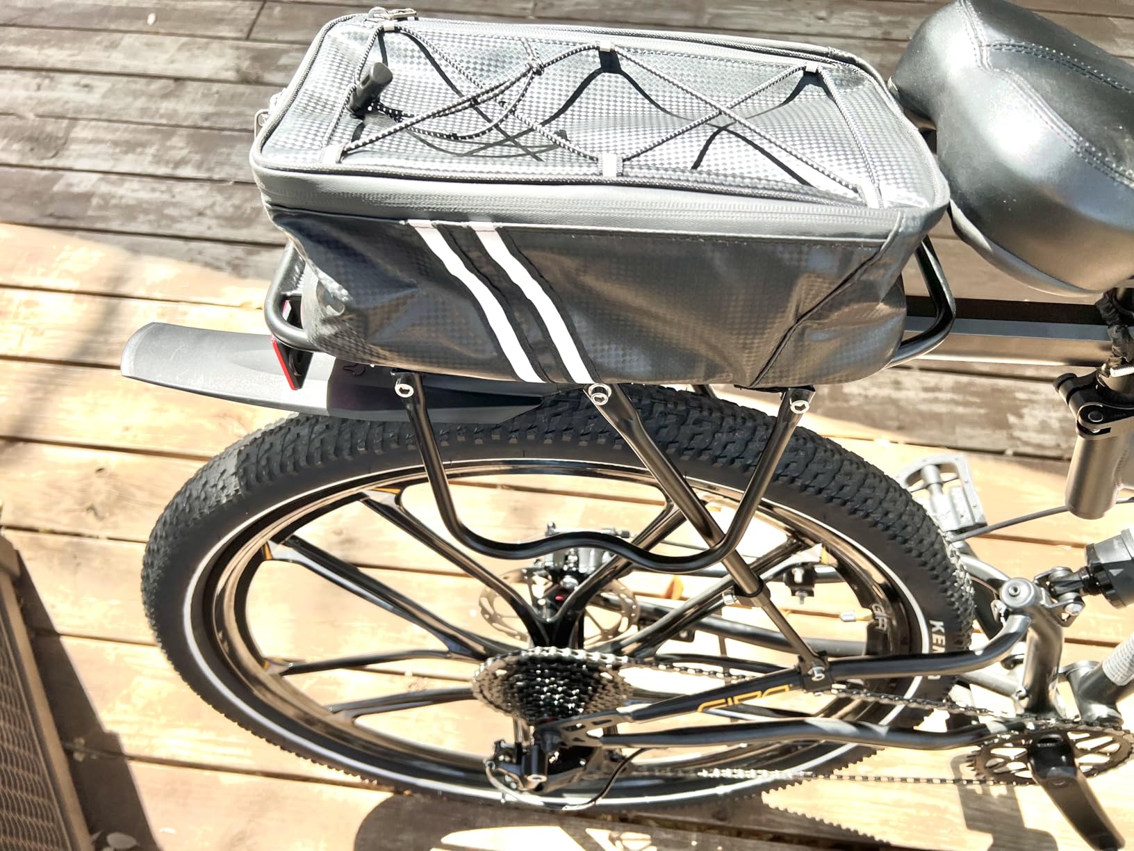 Rear Bike Rack, Bike Cargo Rack w/Fender & Large Size Reflective, Quick Release Mountain Road Bicycle Rear Racks, Universal Bike Luggage Rack, Large Capacity Bike Pannier Rack, YONTUO customer photo 2