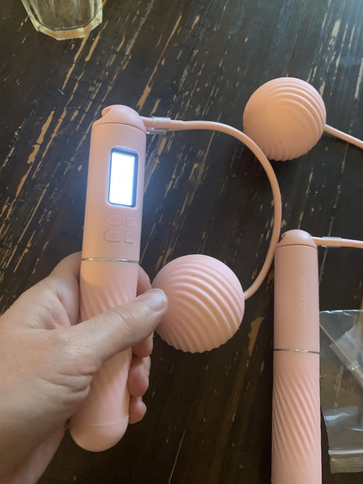 YOTTOY Skipping Ropes for Adults - Cordless Counter Jump Rope with Large Cordless Ball - Weighted Jump Rope for Women with LCD Display customer photo 1