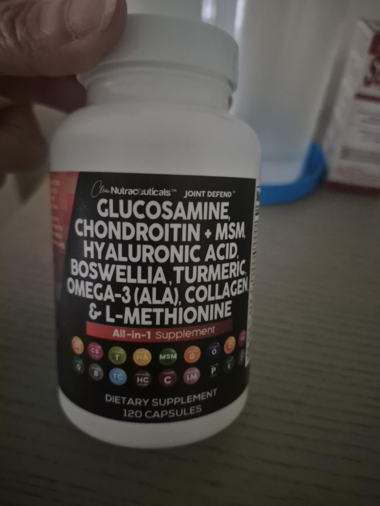 Clean Nutraceuticals Glucosamine 1500mg Chondroitin 1200mg MSM with Turmeric Curcumin, Collagen, Hyaluronic Acid, Omega 3 - Joint Health Supplement for Men & Women - Joint Complex - 120 Count customer photo 2