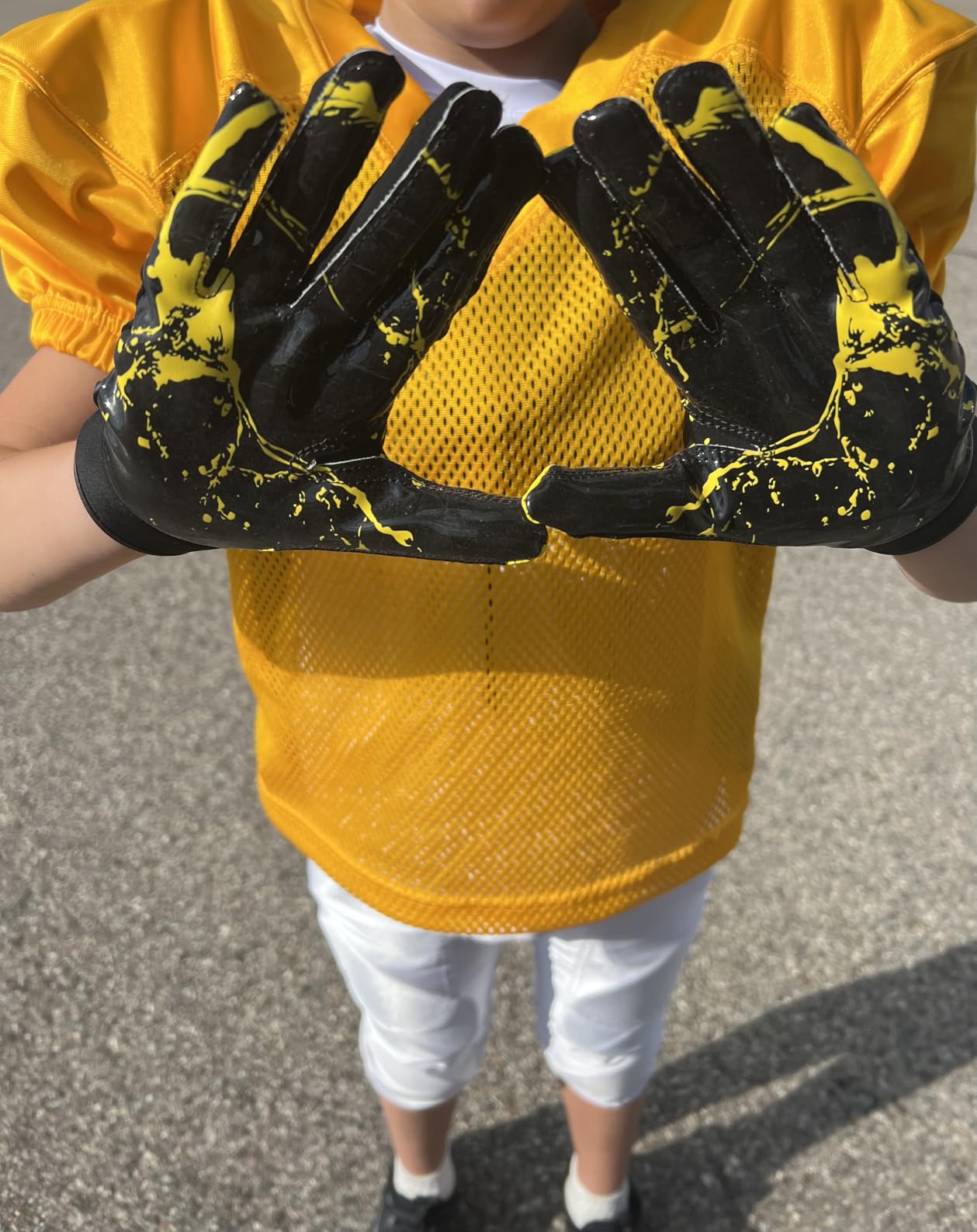 Goporoy Youth Football Gloves for Kids Excellent Grip Football Receiver Gloves customer photo 1