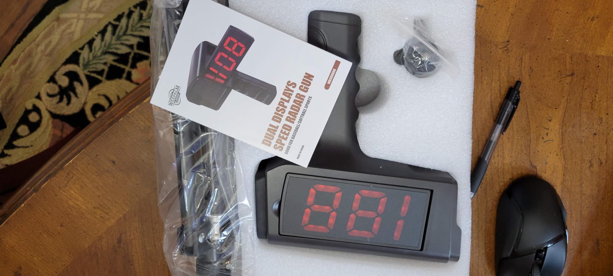 Baseball Radar Gun with Tripod, Speed Radar Gun for Baseballs Softball, LED+LCD Larger Display, Handheld or Hand Free Speed Sensors Base Ball Speed Training Equipment for All Baseball Players customer photo 2