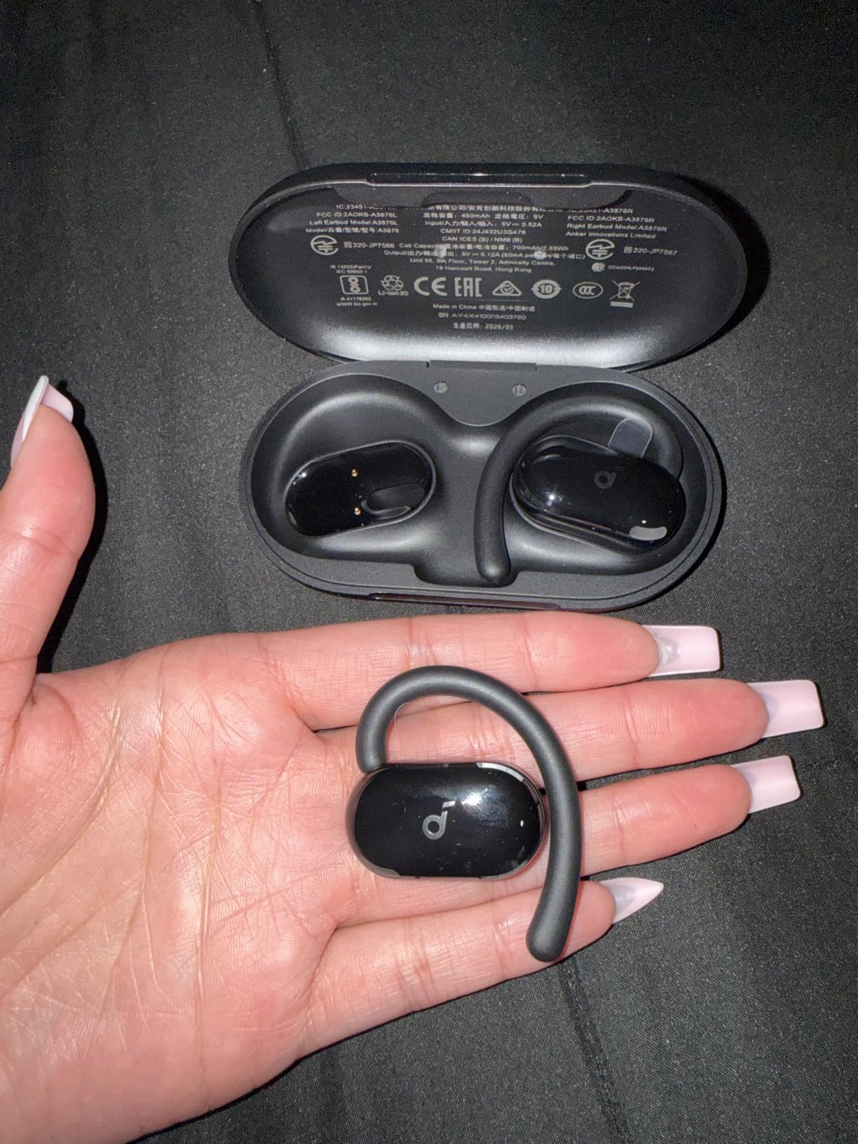 Soundcore V20i by Anker Open-Ear Headphones, Adjustable Ear Hooks, Ultra-Comfort, Snug Fit, Powerful Sound, Clear Calls, IP55, 36H Playtime, Bluetooth 5.4 Wireless Earbuds, Multipoint Connection customer photo 2