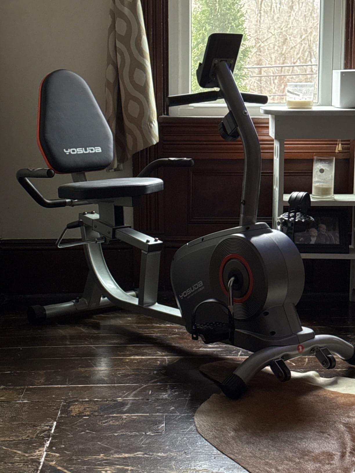 YOSUDA Recumbent Exercise Bike for Home, Magnetic Stationary Bike for Seniors/Adults with Adjustable Seat, 350LB Capacity, 16-level Resistance, LCD Monitor & Pulse Sensors customer photo 2